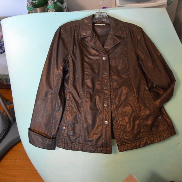 Ladies Jacket, size 14.  Beautiful brown color, Coldwater Creek brand - Picture 3 of 4